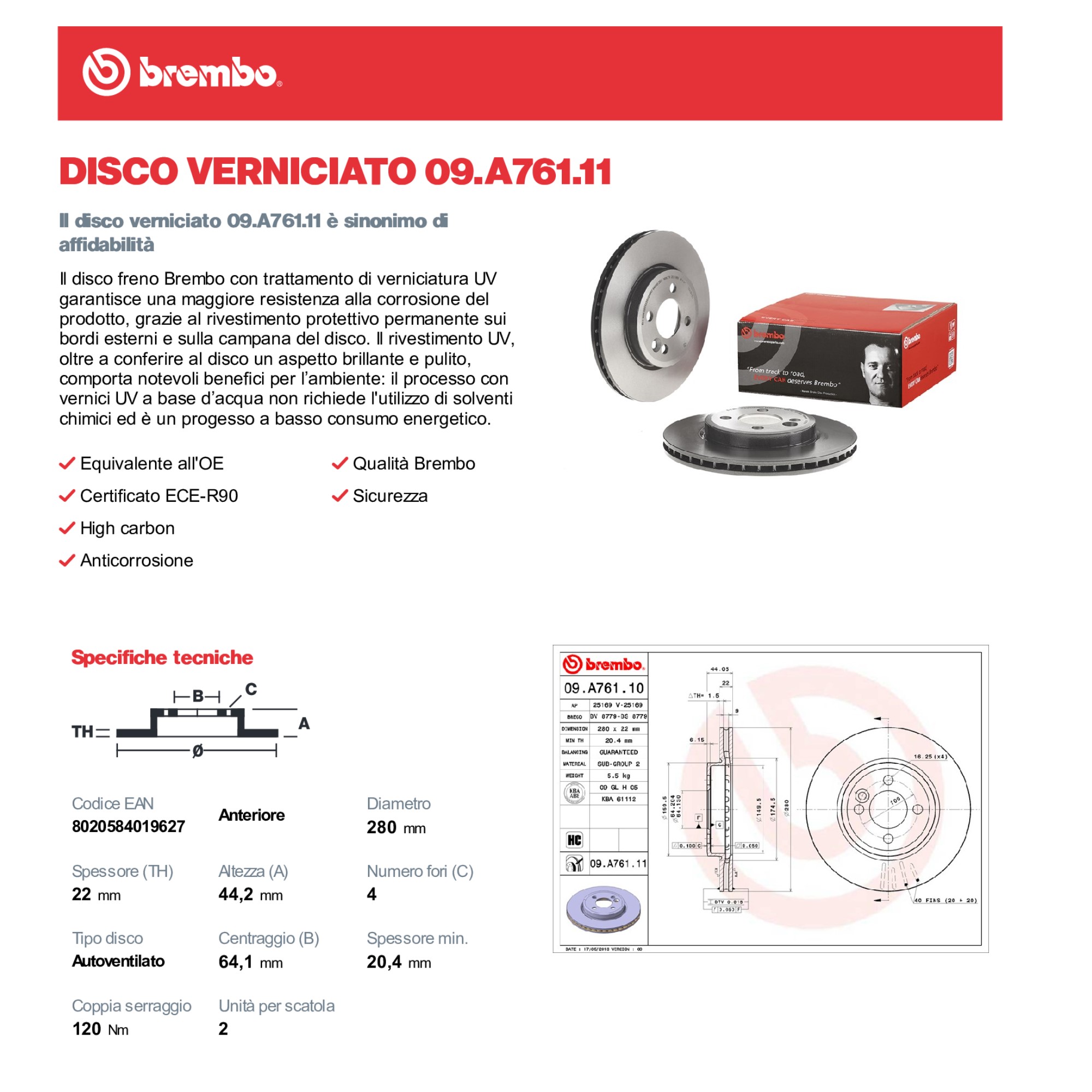 Kit Dischi E Pastiglie Freno Assale Anteriore Brembo Mini Cooper R56